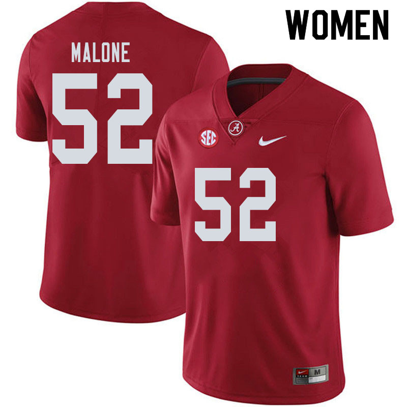 Alabama Crimson Tide Women's Preston Malone #52 Crimson NCAA Nike Authentic Stitched 2019 College Football Jersey CY16B11QO